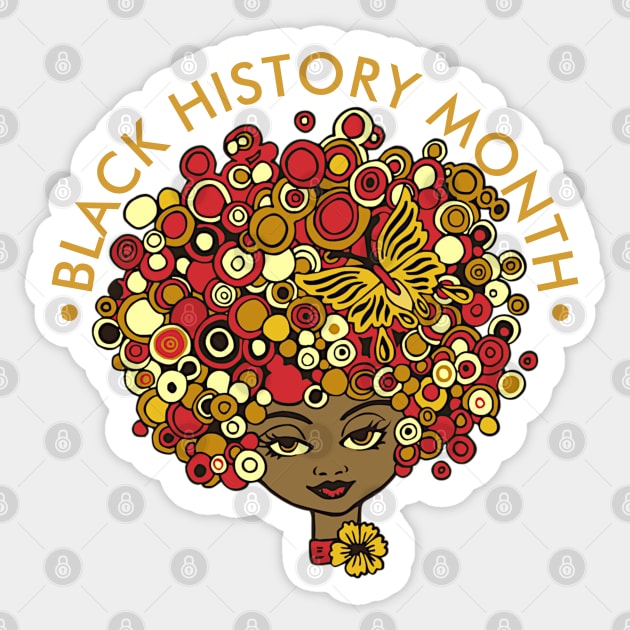 Black History Month, beautiful woman retro Sticker by HolidayBug